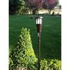 Newhouse Lighting Solar LED Island Torches w/Flickering Flame, Dusk to Dawn, Black, PK 2 FLTORCH2-B